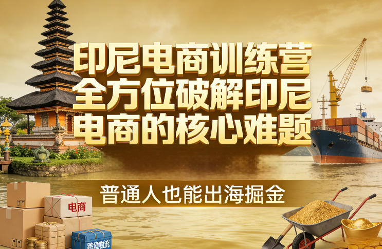 印尼电商训练营，全方位破解印尼电商的核心难题，普通人也能出海掘金-阿牛笔记