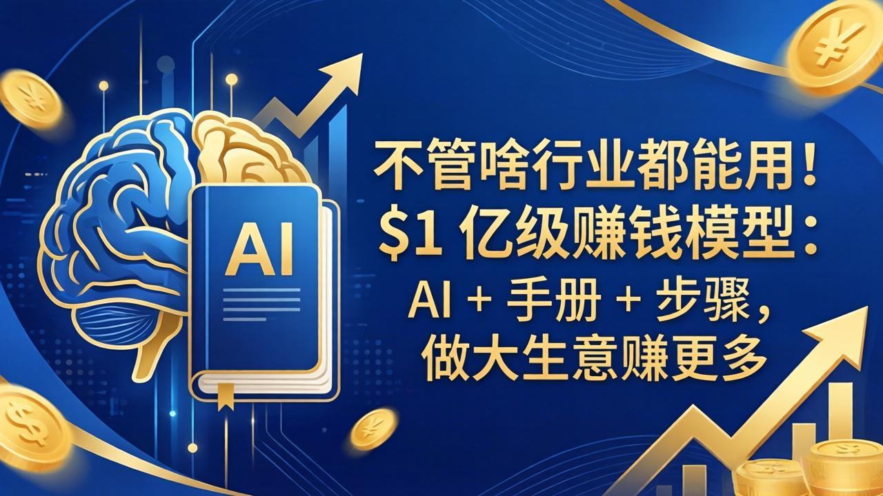 不管啥行业都能用！$1 亿级赚钱模型：AI + 手册 + 步骤，做大生意赚更多-阿牛笔记