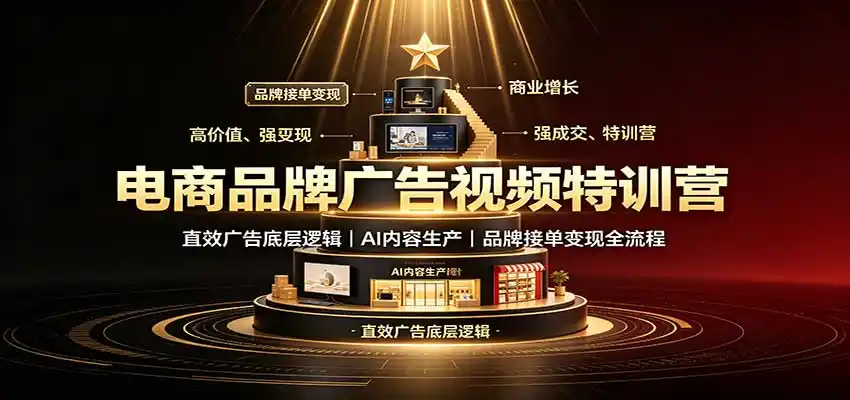 电商品牌广告视频特训：直效广告底层逻辑，AI内容生产，品牌接单变现全流程-阿牛笔记