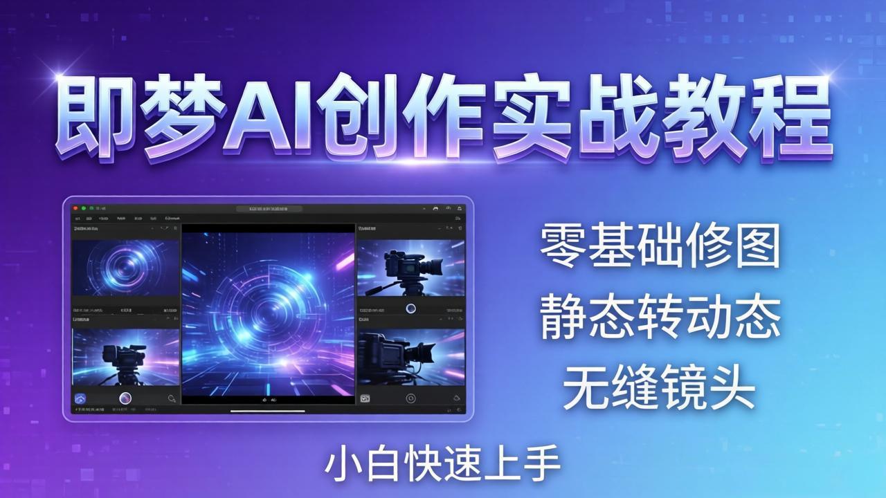 即梦AI创作实战教程，从零基础修图到AI导演，实战教学静态转动态+无缝镜头，小白快速上手-阿牛笔记