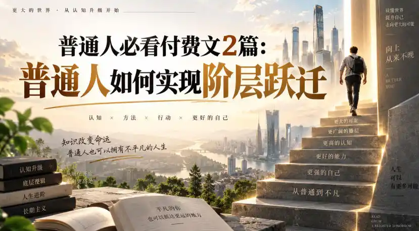 普通人必看付费文2篇：普通人如何实现阶层跃迁-阿牛笔记