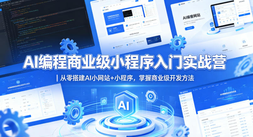 AI编程商业级小程序入门实战营｜从零搭建AI小网站+小程序，掌握商业级开发方法-阿牛笔记