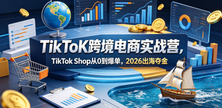 TikToK跨境电商实战营，TikTok Shop从0到爆单，2026出海夺金-阿牛笔记
