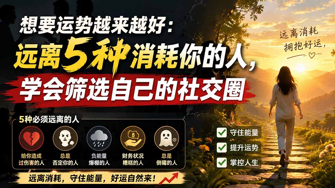 付费文章:想要运势越来越好:远离5种消耗你的人,学会筛选自己的社交圈-阿牛笔记