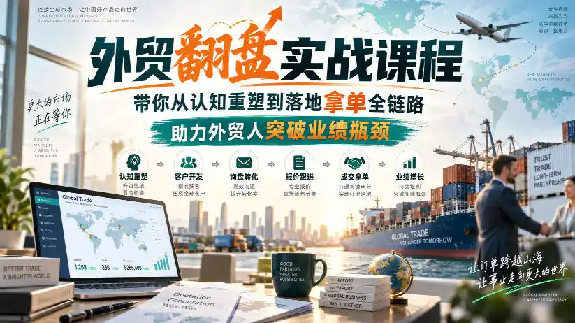 外贸翻盘实战课程，带你从认知重塑到落地拿单全链路，助力外贸人突破业绩瓶颈-阿牛笔记