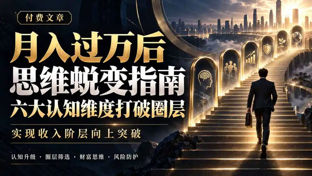 付费文章:月入过万后思维蜕变指南,六大认知维度打破圈层,实现收入阶层向上突破-阿牛笔记