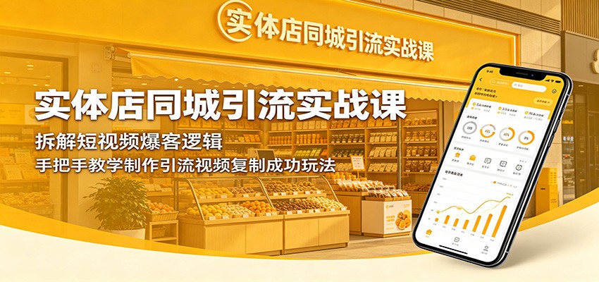 实体店同城引流实战课:拆解短视频爆客逻辑,手把手教学制作引流视频复制成功玩法-阿牛笔记