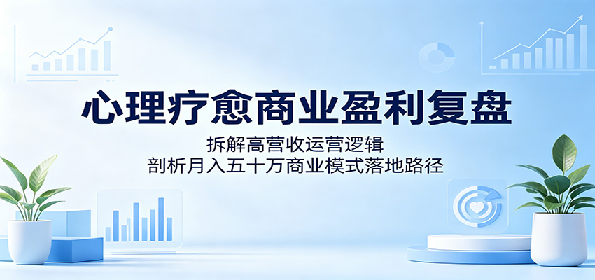 心理疗愈商业盈利复盘:拆解高营收运营逻辑,剖析月入五十万商业模式落地路径-阿牛笔记