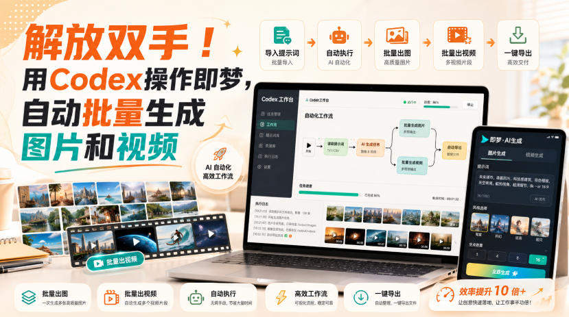解放双手！用Codex操作即梦，自动批量生成图片和视频-阿牛笔记