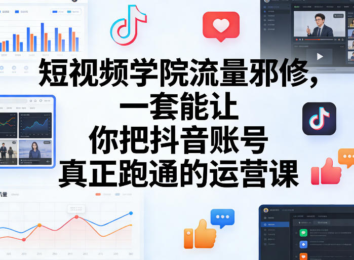 短视频学院流量邪修,一套能让你把抖音账号真正跑通的运营课-阿牛笔记