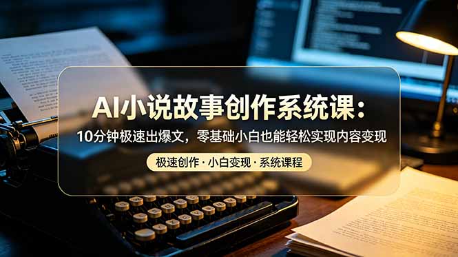 AI小说故事创作系统课：10分钟极速出爆文，零基础小白也能轻松实现内容变现-阿牛笔记