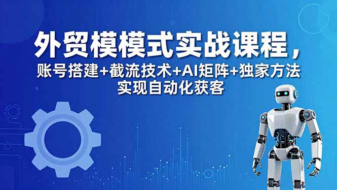 外贸新模式实战课程-更新5月，账号搭建+截流技术+AI矩阵+独家方法实现自动化获客-阿牛笔记
