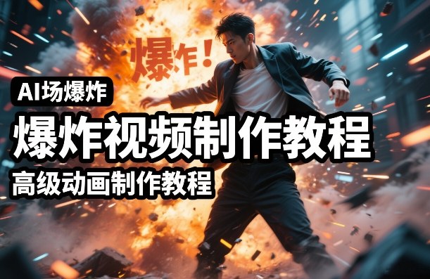 AI场景爆炸视频制作教程，利用人物实拍视频制作出高级的动画特效-阿牛笔记