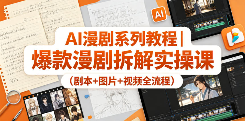 AI漫剧系列教程｜爆款漫剧拆解实操课(剧本+图片+视频全流程)-阿牛笔记