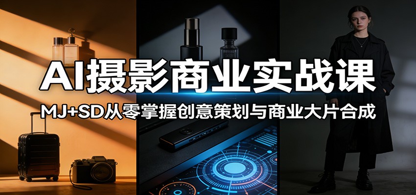 AI摄影商业实战课：MJ+SD从零掌握创意策划与商业大片合成-阿牛笔记