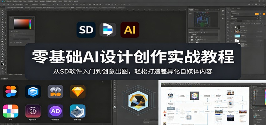 零基础AI设计创作实战教程：从SD软件入门到创意出图，轻松打造差异化自媒体内容-阿牛笔记