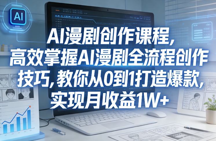 某社群AI漫剧创作课程，高效掌握AI漫剧全流程创作技巧，教你从0到1打造爆款，实现月收益1W+-阿牛笔记