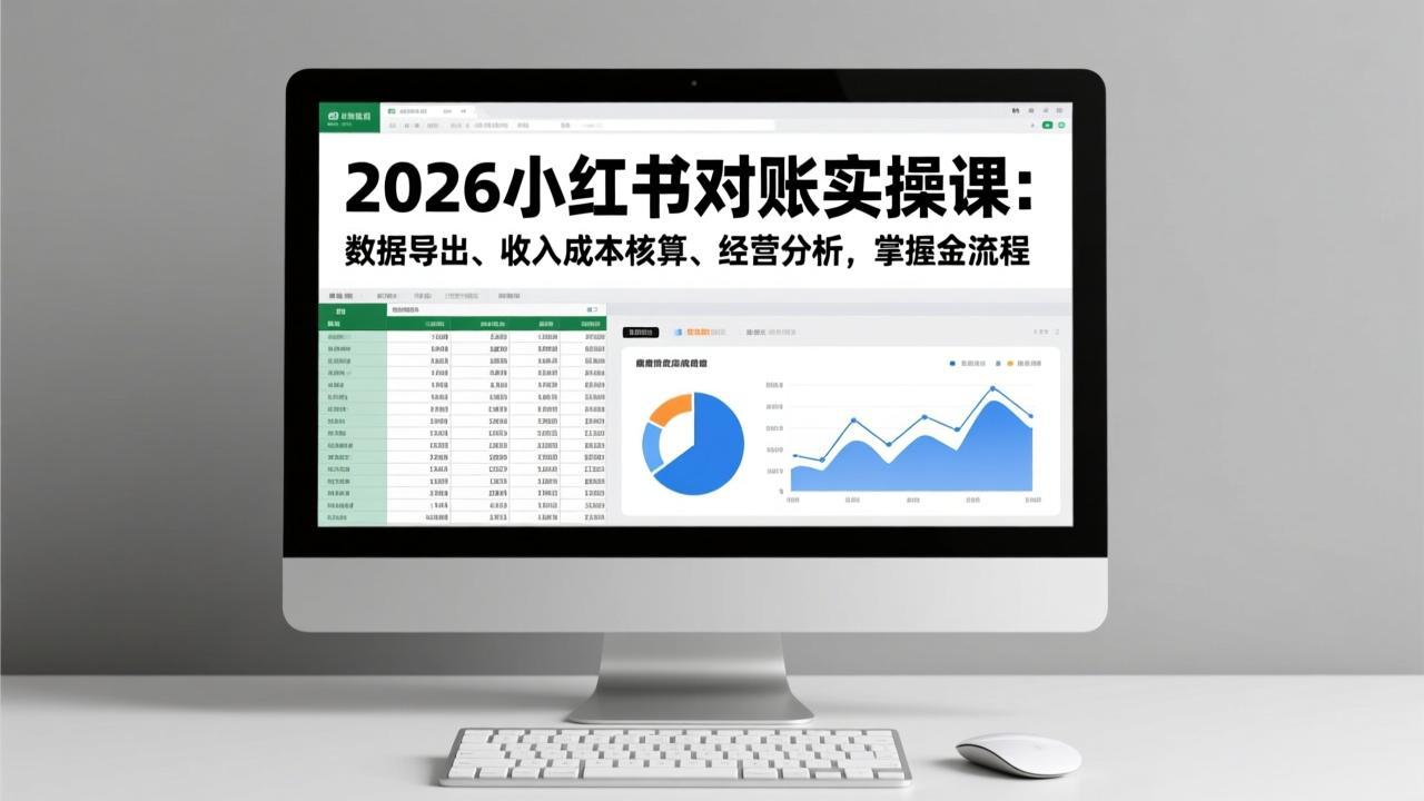 2026小红书对账实操课：数据导出、收入成本核算、经营分析，掌握全流程-阿牛笔记
