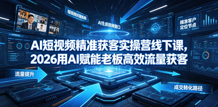 AI短视频精准获客实操营6月10-14号线下课，2026用AI赋能老板高效流量获客-阿牛笔记