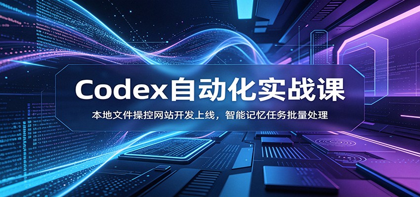 Codex自动化实战课:本地文件操控网站开发上线,智能记忆任务批量处理-阿牛笔记