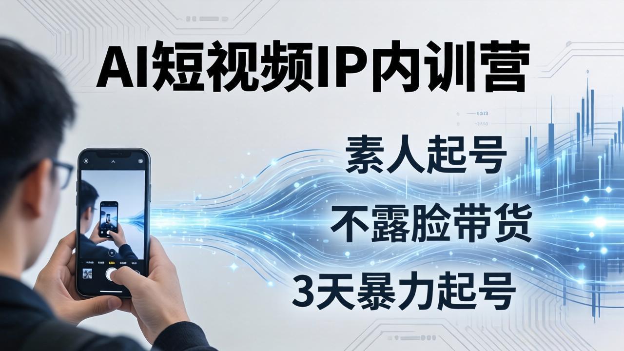 2026AI短视频IP内训营-更新：从素人起号到不露脸带货，3天暴力起号全流程拆解-阿牛笔记