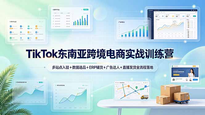 TikTok东南亚跨境电商实战训练营：多站点入驻+数据选品+ERP铺货+广告达人+直播发货全流程落地-阿牛笔记