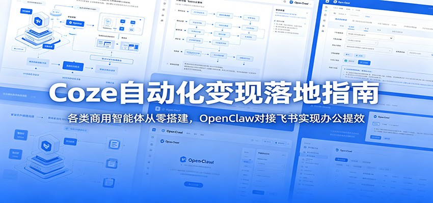 Coze自动化变现落地指南：各类商用智能体从零搭建，OpenClaw对接飞书实现办公提效-阿牛笔记