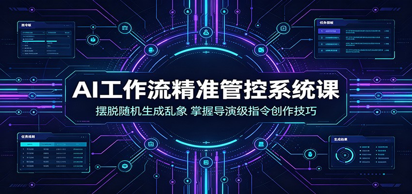 AI工作流精准管控系统课：摆脱随机生成乱象，掌握导演级指令创作技巧-阿牛笔记