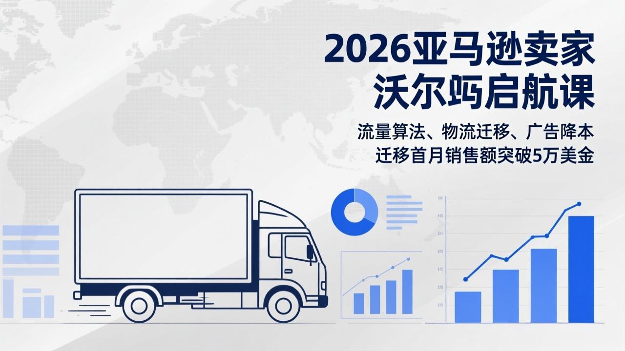 2026亚马逊卖家沃尔玛启航课，流量算法、物流迁移、广告降本，迁移首月销售额突破5万美金-阿牛笔记
