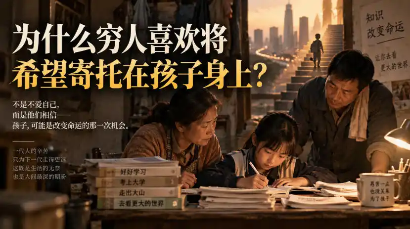 某社群精品文章:为什么穷人喜欢将希望寄托在孩子身上?-阿牛笔记