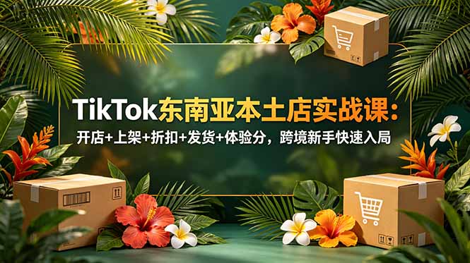 TikTok东南亚本土店实战课:开店+上架+折扣+发货+体验分,跨境新手快速入局-阿牛笔记