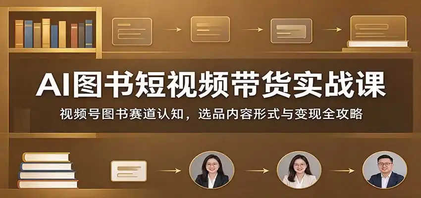 AI图书短视频带货实战课:视频号图书赛道认知,选品内容形式与变现全攻略-阿牛笔记