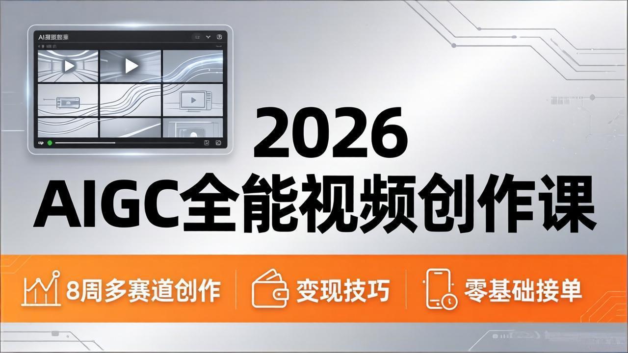 2026AIGC全能视频创作课，8周吃透多赛道创作+变现，零基础也能高效出片接单-阿牛笔记