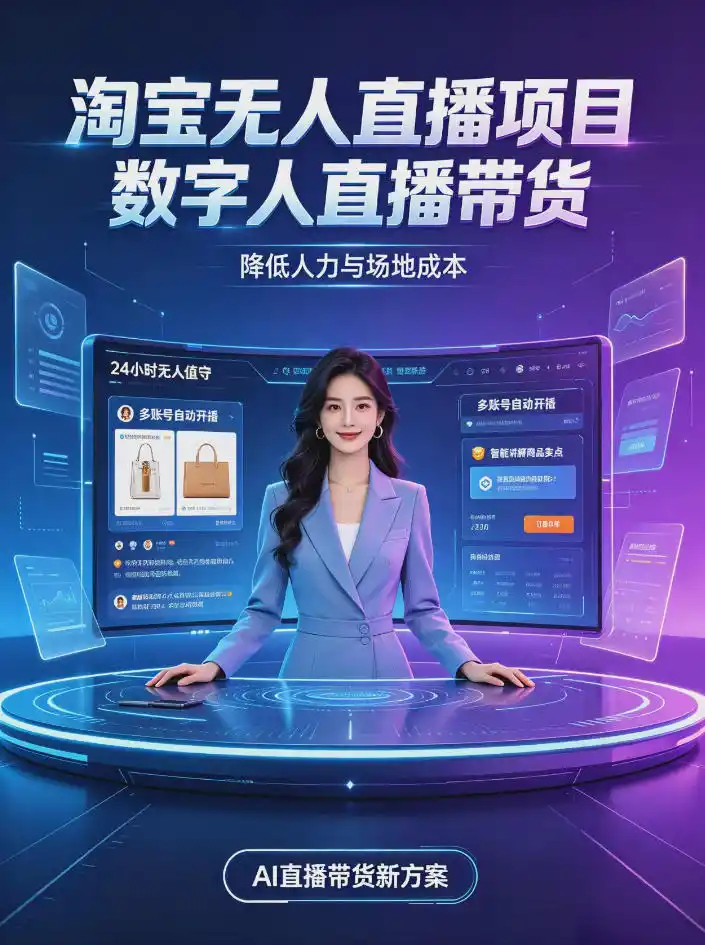 淘宝AI无人直播带货，24小时自动开播低门槛副业，无需真人长时间出镜，持续引流出单【揭秘】-阿牛笔记