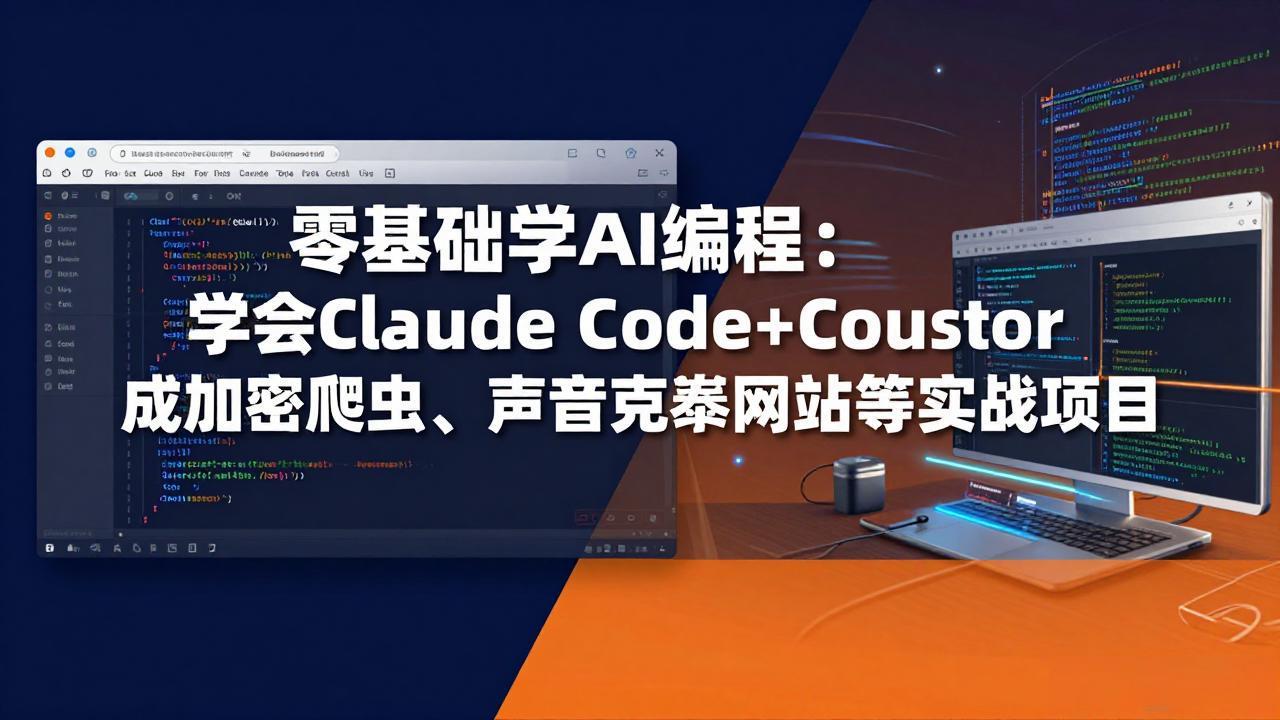 零基础学AI编程:学会Claude Code+Cursor完成加密爬虫、声音克隆网站等实战项目-阿牛笔记