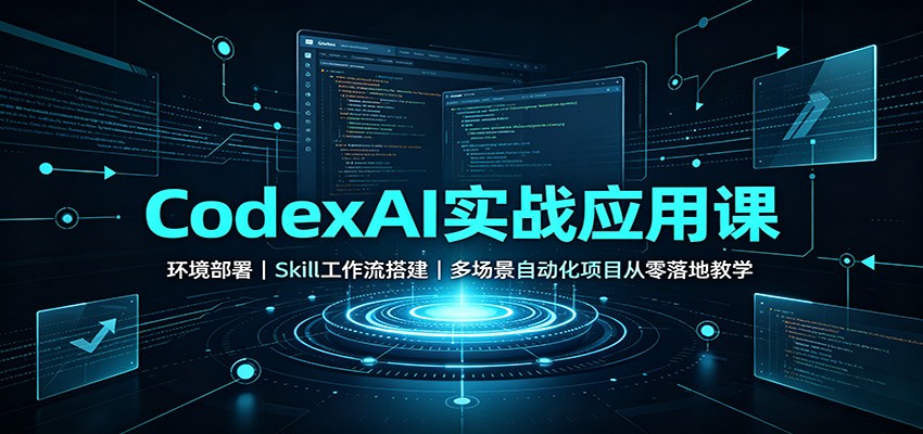 CodexAI实战应用课：环境部署Skill工作流搭建，多场景自动化项目从零落地教学-阿牛笔记
