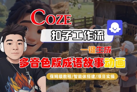 Coze扣子智能体工作流一键生成“多音色版成语故事“动画,全流程保姆级教学