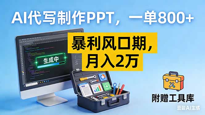 AI代写制作PPT，一单800+， 暴利风口期，月入2万【附工具】-阿牛笔记