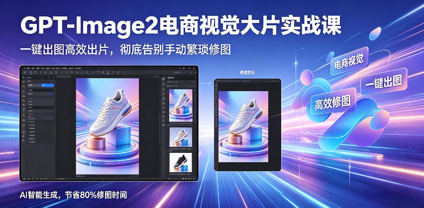 GPT-Image2电商视觉大片实战课,一键出图高效出片,彻底告别手动繁琐修图-阿牛笔记