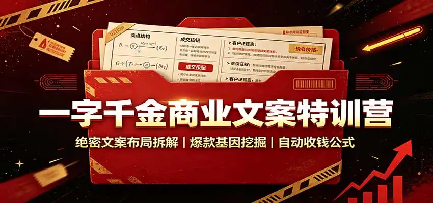 一字千金商业文案特训营：绝密文案布局拆解，爆款基因挖掘，自动收钱公式-阿牛笔记