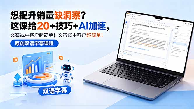 想提升销量缺洞察？这课给 20 + 技巧 + AI 加速，文案戳中客户超简单！【原创双语字幕】-阿牛笔记