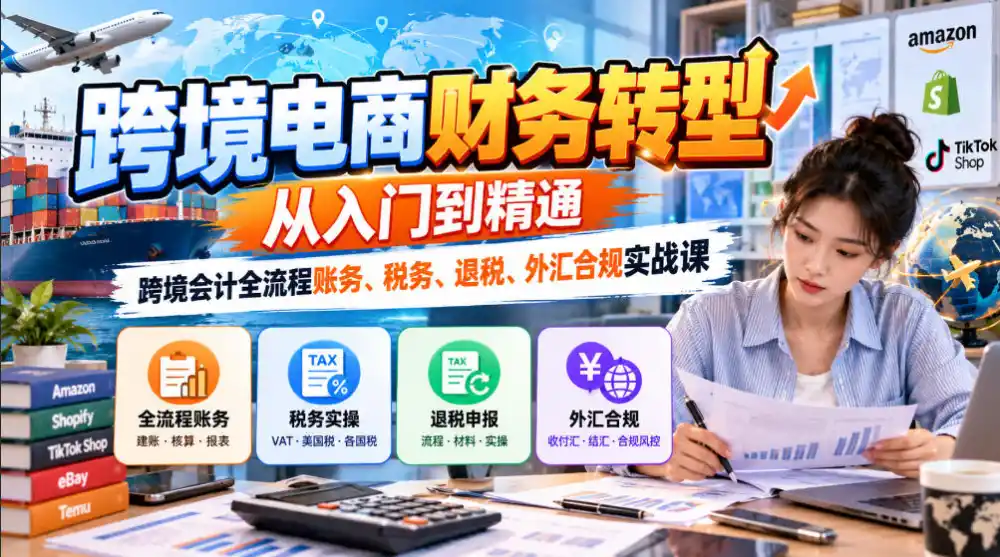 跨境电商财务转型:从入门到精通|跨境会计全流程账务、税务、退税、外汇合规实战课-阿牛笔记