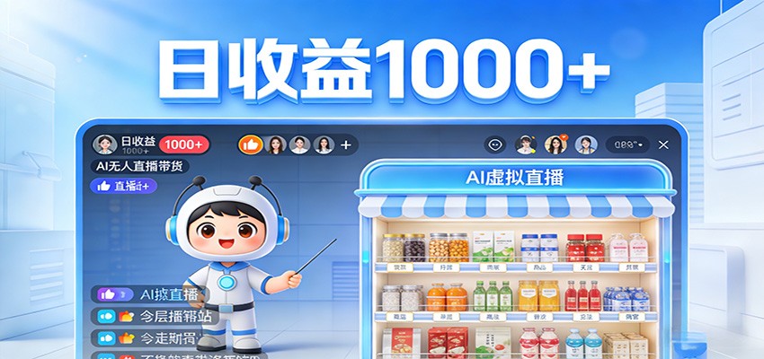 不用露脸不用说话，24小时自动卖货赚钱，全天自动直播，收益看得见-阿牛笔记