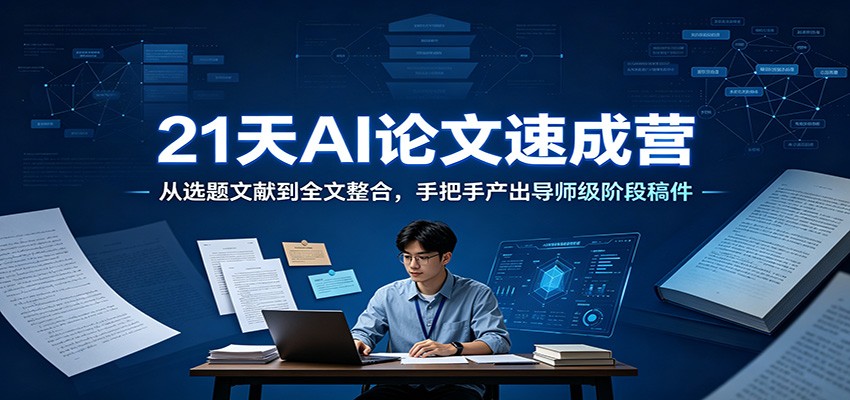 21天AI论文速成营：从选题文献到全文整合，手把手产出导师级阶段稿件-阿牛笔记