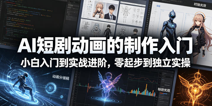 AI短剧动画的制作入门，小白入门到实战进阶，零起步到独立实操-阿牛笔记