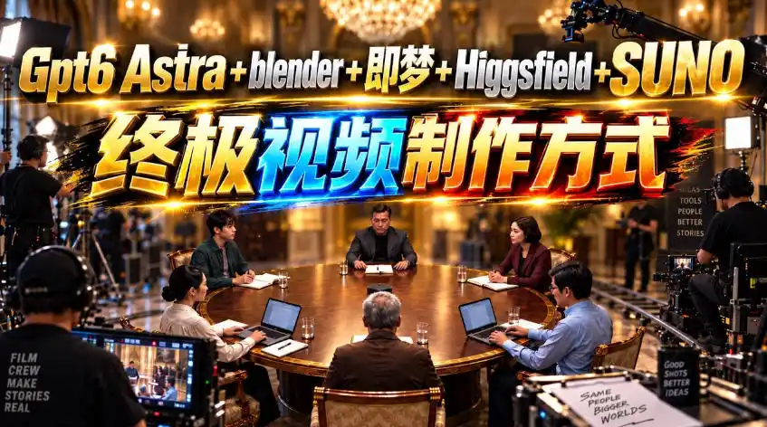 GPT-6 Astra+Blender+即梦+Higgsfield+Suno=终极视频制作方式！-阿牛笔记