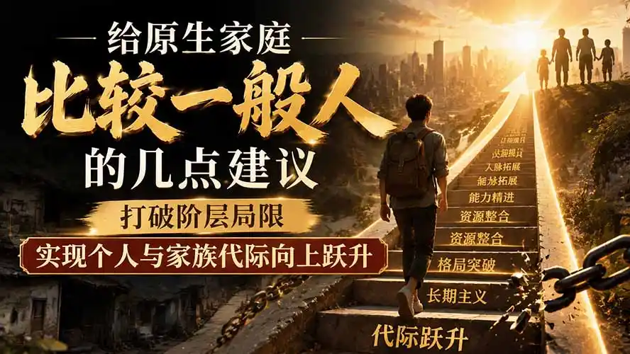 付费文章：给原生家庭比较一般人的几点建议，打破阶层局限，实现个人与家族代际向上跃升-阿牛笔记