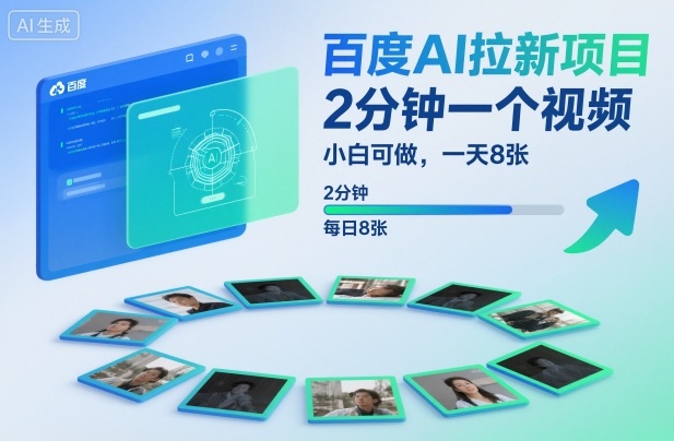 百度AI拉新项目,2分钟一个视频,小白可做,一天8张【附案例+保姆级教程】-阿牛笔记