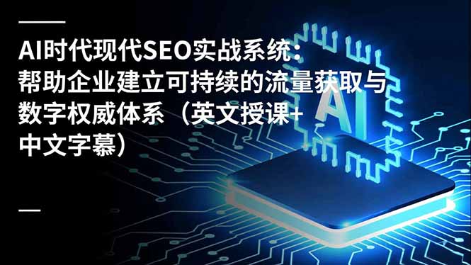 AI时代现代SEO实战系统:帮助企业建立可持续的流量获取与数字权威体系(英文授课+中文字幕-阿牛笔记