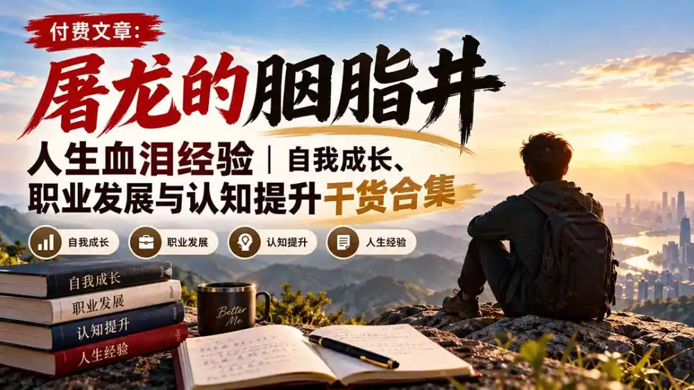付费文章:屠龙的胭脂井人生血泪经验|自我成长、职业发展与认知提升干货合集 付费文章:屠龙的胭脂井人生血泪经验|自我成长、职业发展与认知提升干货合集